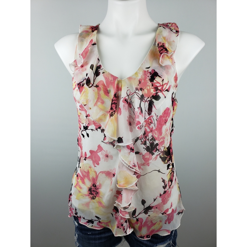 IZ BYER Floral Ruffle Top